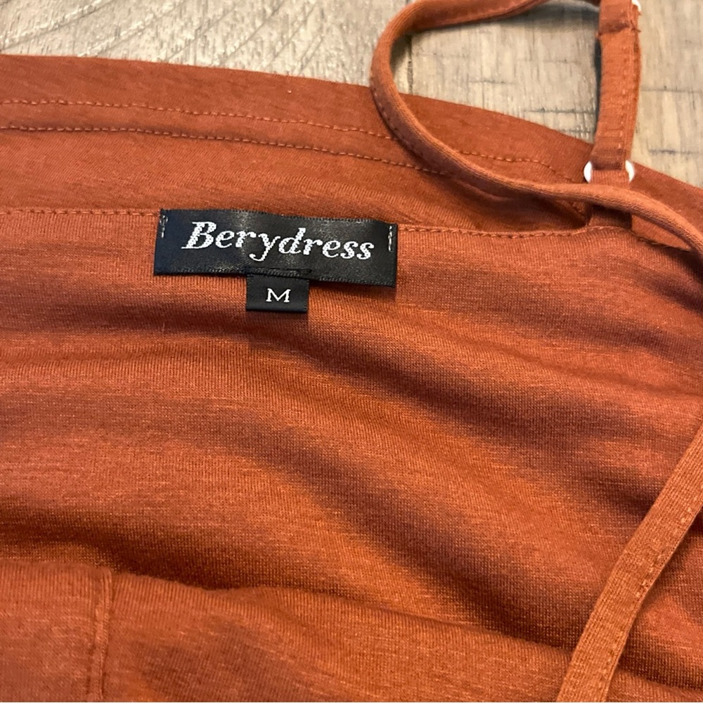 Chic Rust Button-Front Midi Dress - image 7